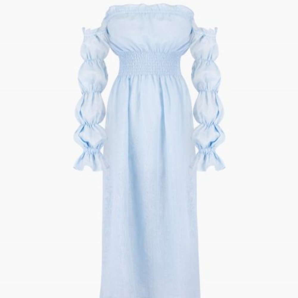 Sleeper Light Blue Long Sleeve Dress
